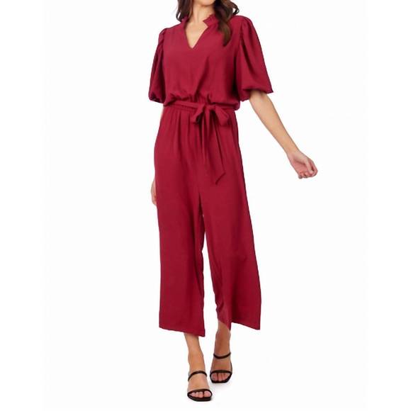 Mud Pie Pants - NEW MUDPIE annalise jumpsuit in berry